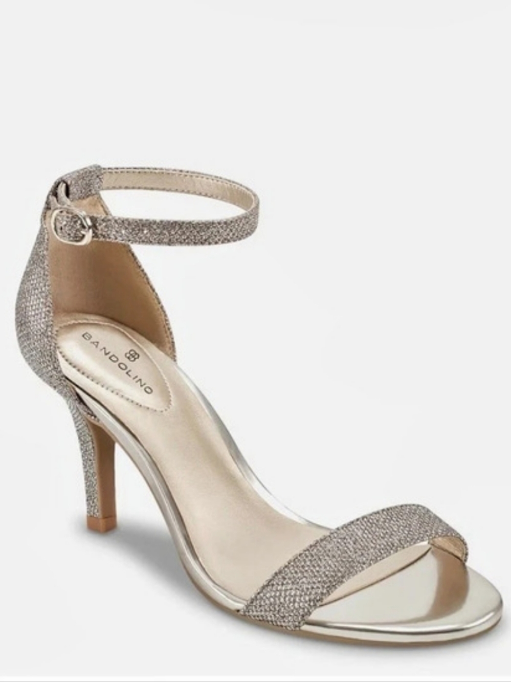 Bandolino Madia Gold Metallic Silver Glitter Stiletto Heels | Size 10M
